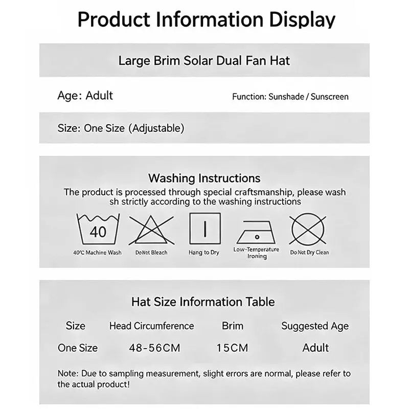 Large Size Quick Dry Bucket Hat With Solar Powered Fan USB Charging Sun Hat For Men Outdoor Hiking Camping Fishing Cooling Wear Trekker Essentials