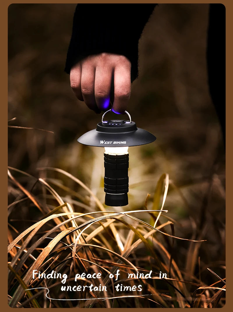 USB-C Rechargeable Camping Light - Magnetic Base LED Lantern with Tripod