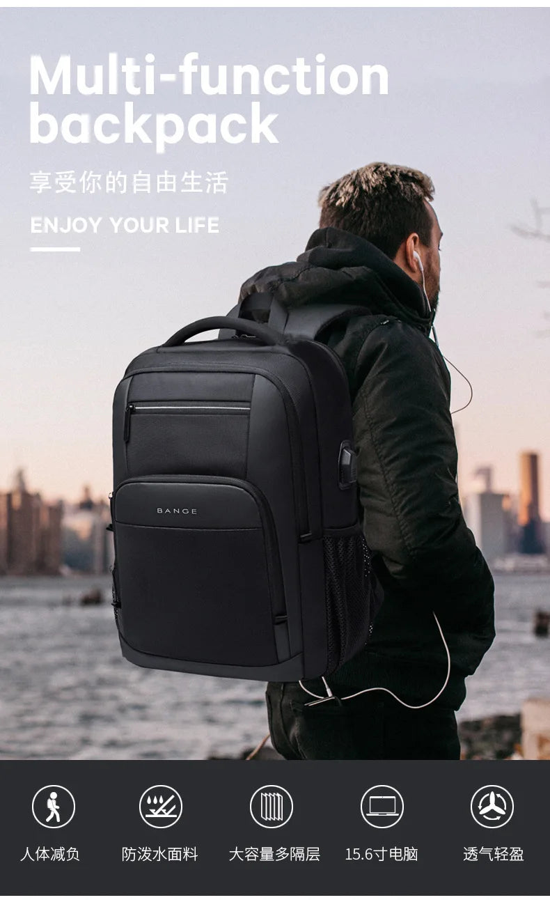 Bange Men's Designer Laptop Bag School Bags for Boys Male Motorcycle Tactical Business Sports Travel Backpack Men Trekker Essentials