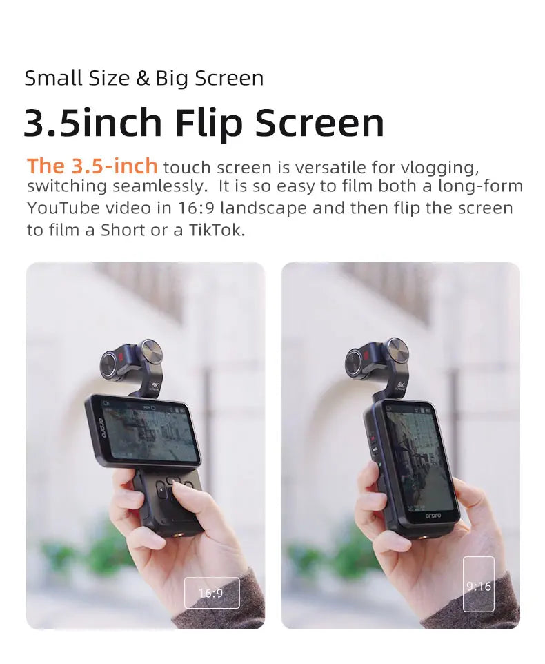 ORDRO M5 Action Camera 4k Handheld Pocket Digital Camcorder 3-axis Gimbal Stabilization IR Night Vision Vlog Videos Camara Trekker Essentials