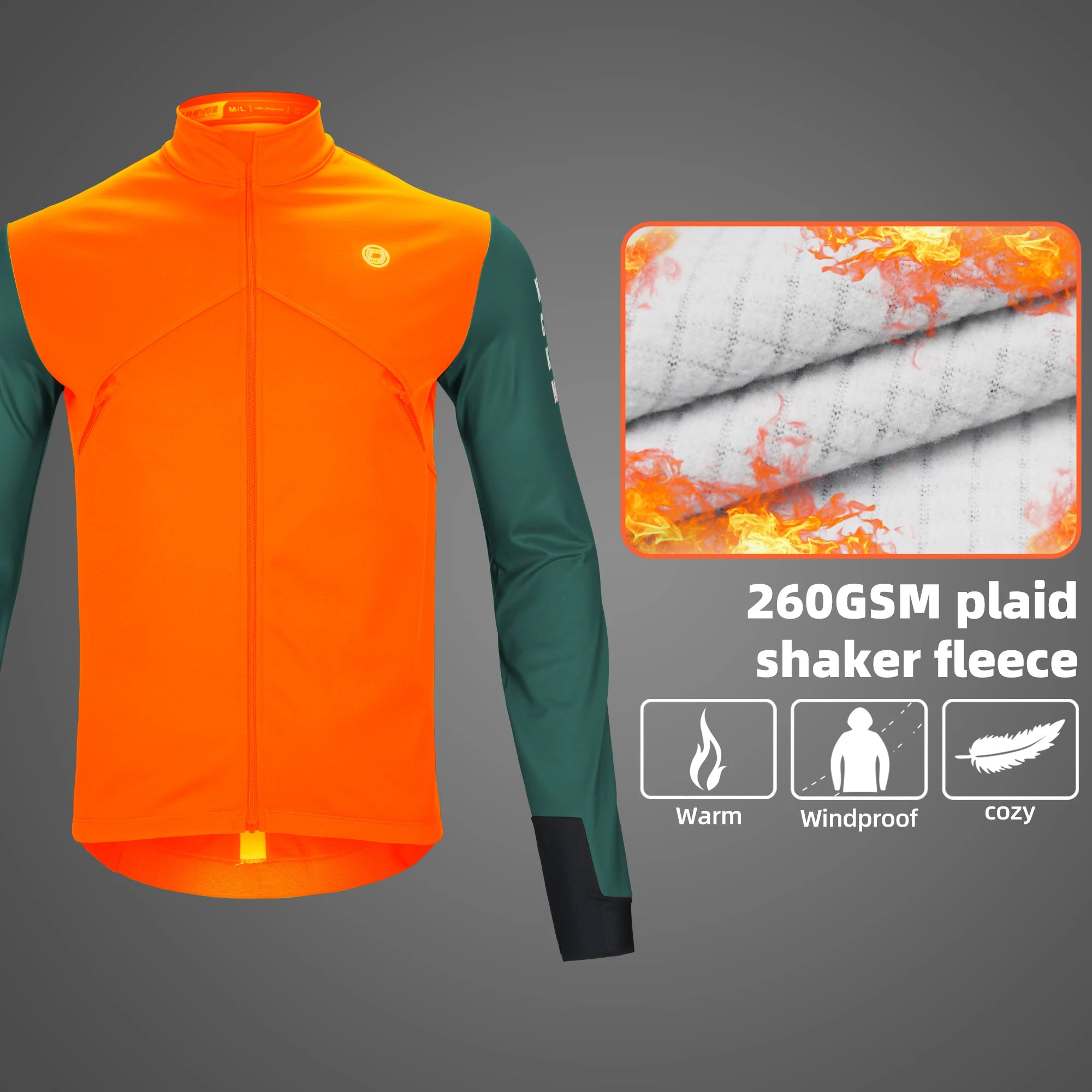 Men's Pro Cycling Jacket: Windproof Fleece Thermal Jacket with Breathable & Reflective Design