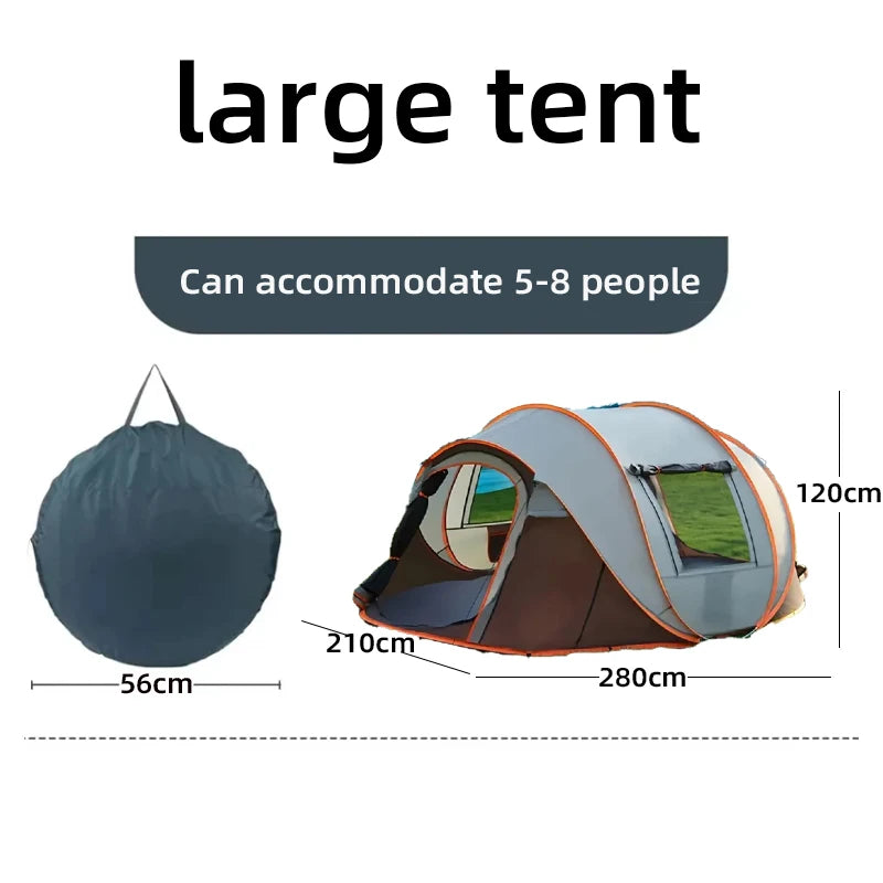 5-8 people quick opening hand throw tent waterproof camping boat tent outdoor tent fully automatic pop-up Trekker Essentials