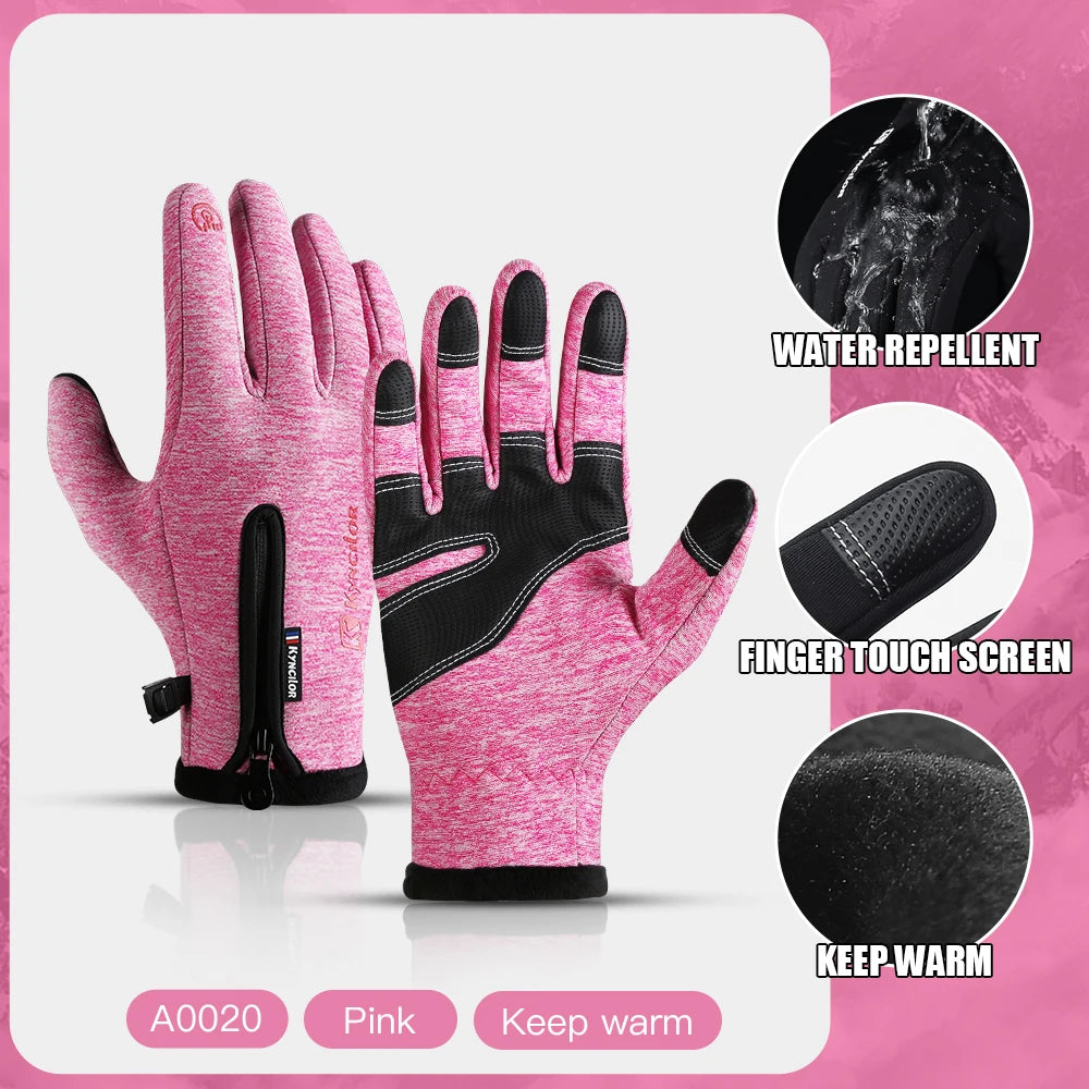 Touchscreen Waterproof Winter Cycling Gloves Full Finger Sports Riding Gloves Mountaineering & Camping