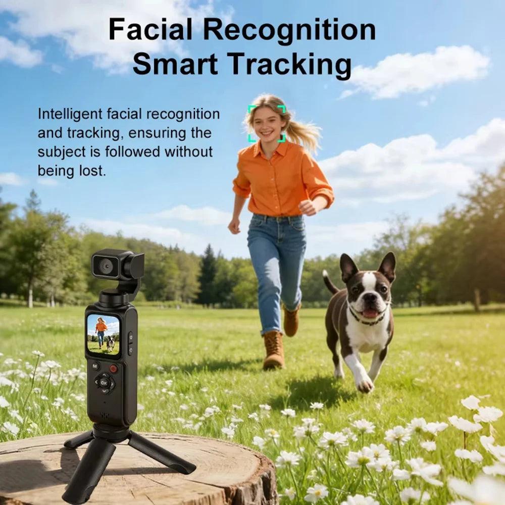 ANSVICAM 4K Wifi Pocket Vlogging Camera 330° Auto Rotatable Touch Screen Sports DV Bodycam Face Tracking Portable Action Cameras Trekker Essentials