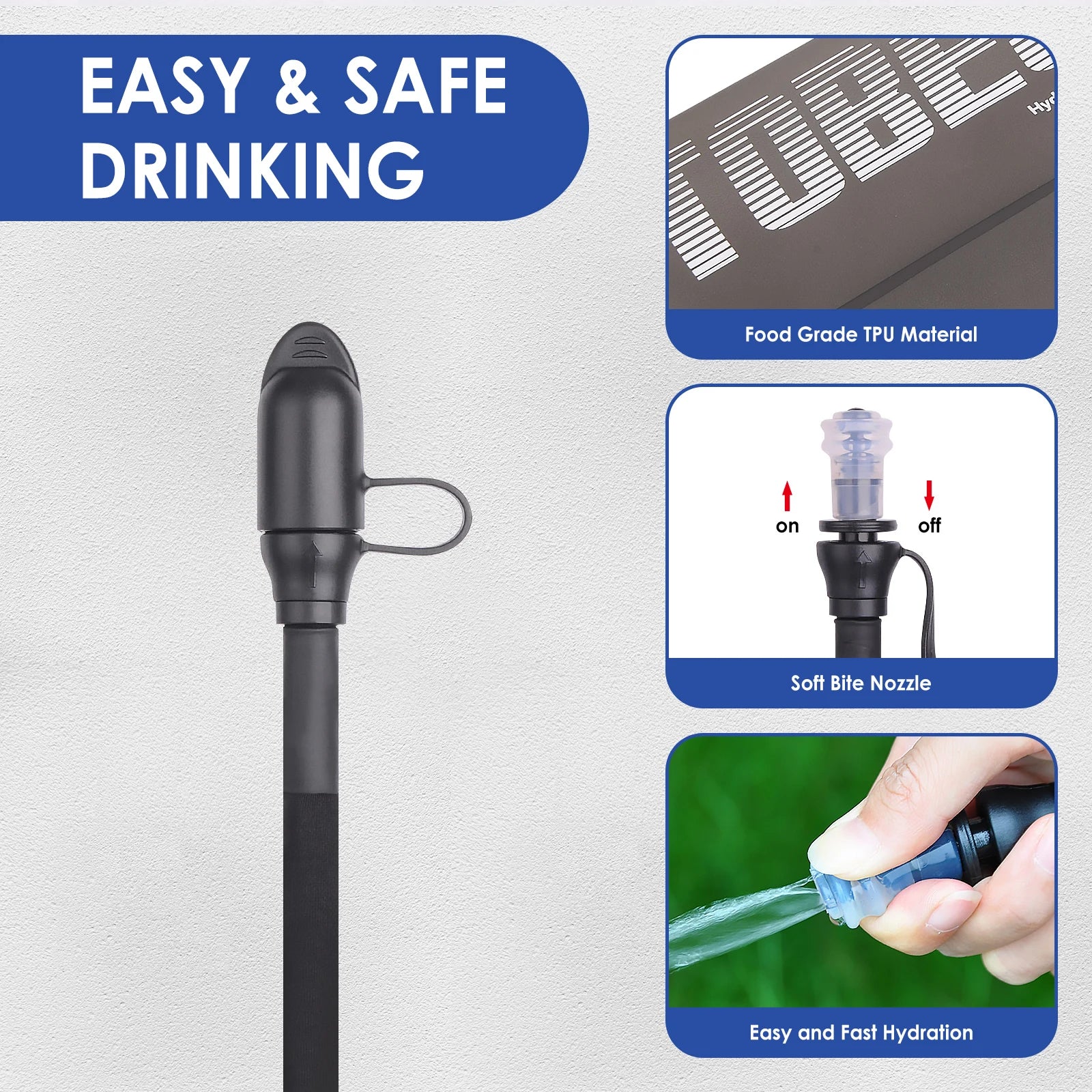 1.5L/2L/3L Water Bladder Hydration Pack Reservoir TPU Water Storage Bag for Camping Cycling Running Hiking