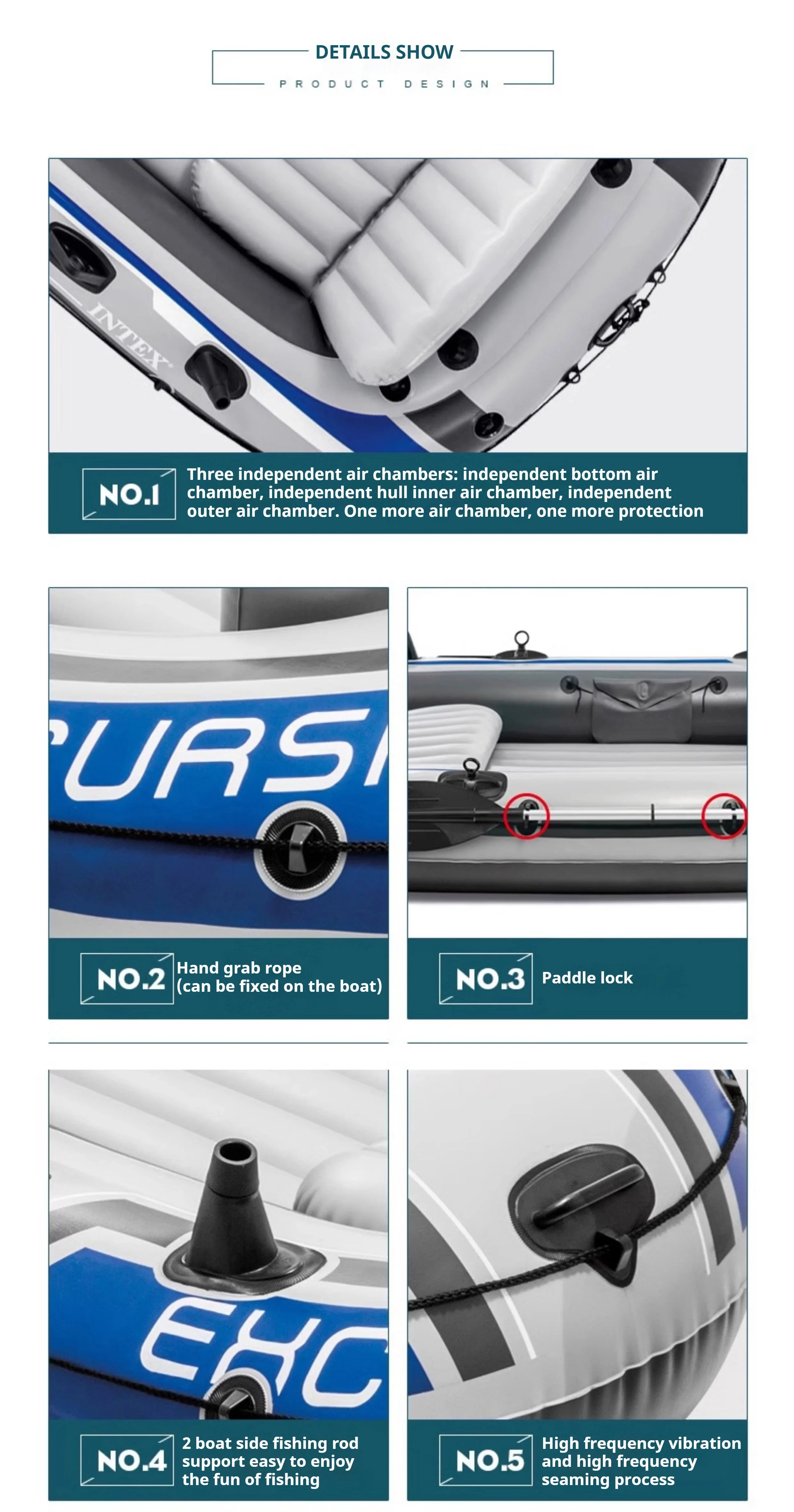 Heavy-Duty 1-3 Person Inflatable Boat: Fishing Dinghy with Detachable Seats & Foldable Kayak Design