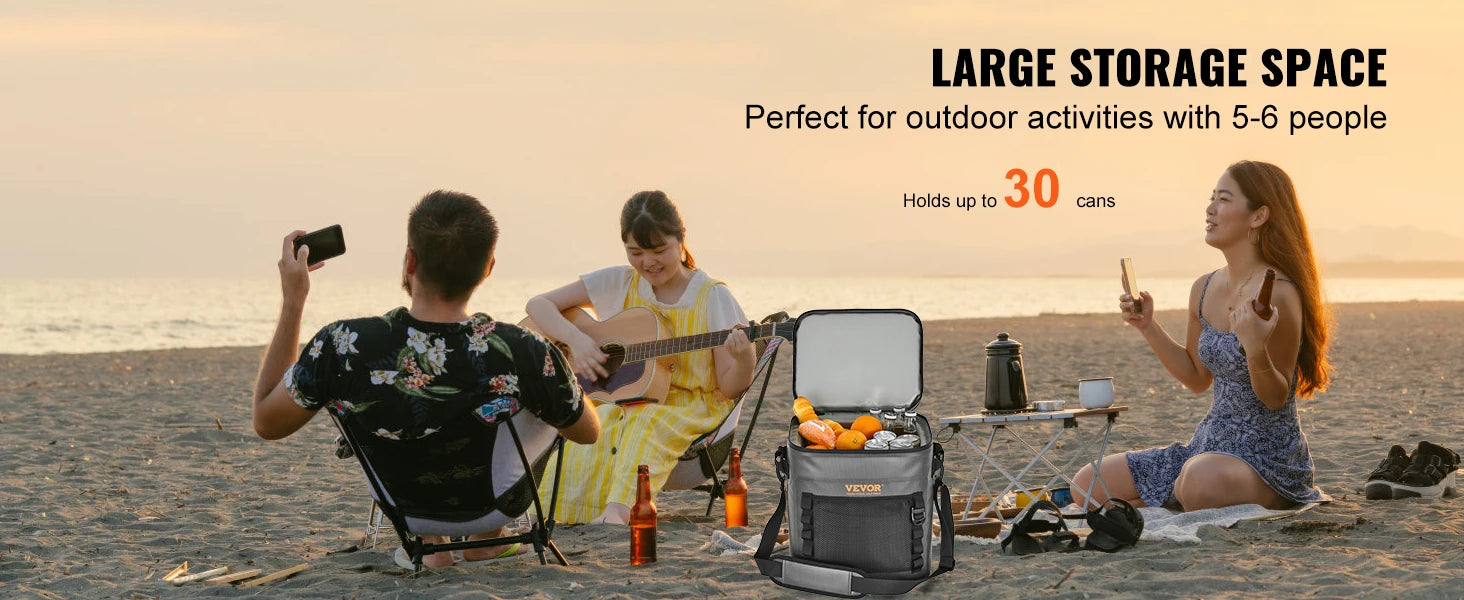 Bolsa térmica blanda: a prueba de fugas, impermeable, portátil, con capacidad para 16, 24 o 30 latas, ideal para actividades al aire libre.