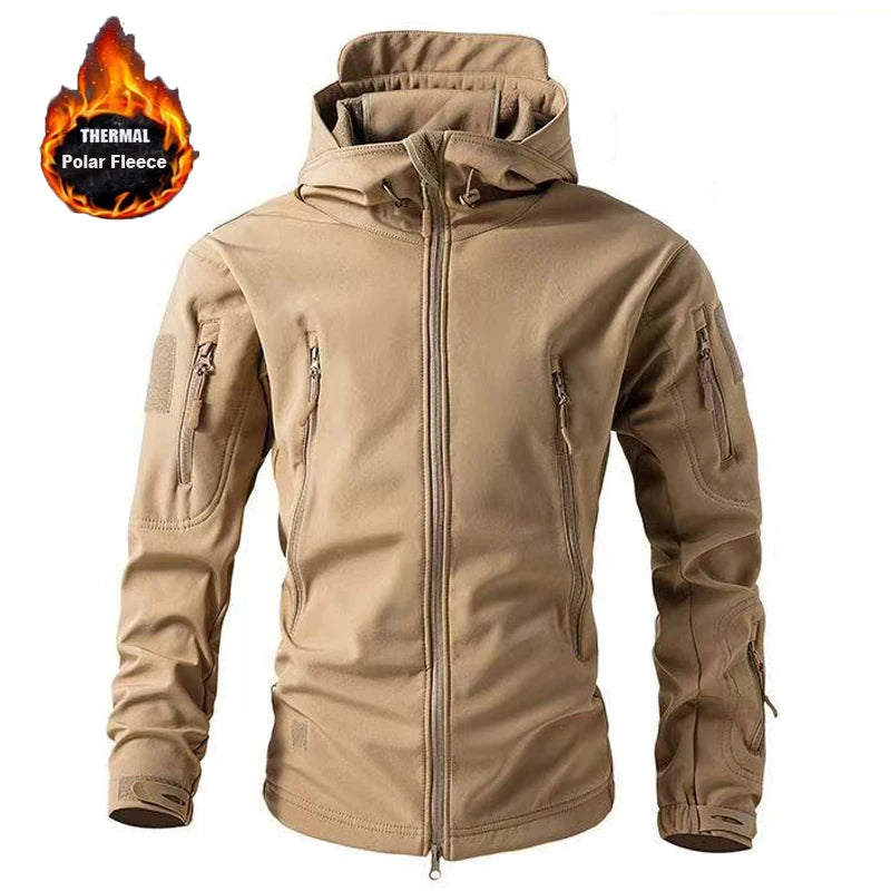 Men's Winter Autumn Softshell Fleece Jackets Waterproof Outdoor Fishing Hiking Hunting Thermal Camping Cargo Coats Warm M-5XL Trekker Essentials