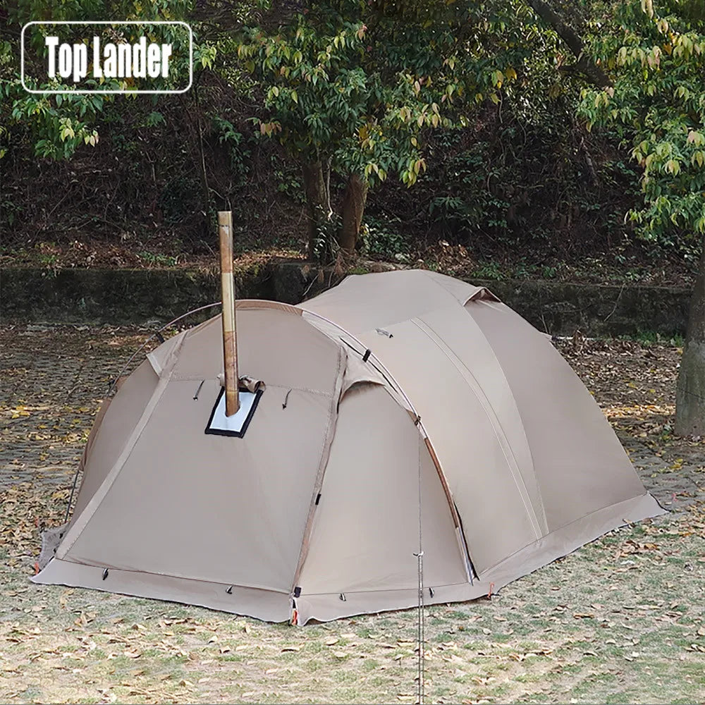2 Person Hot Tent with Stove Jack – 4 Season Waterproof Camping Tent with Snow Skirt & Extended Vestibule Trekker Essentials