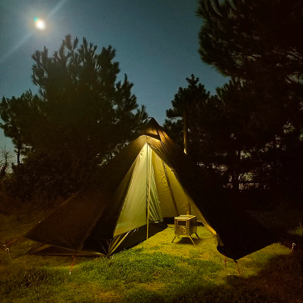 Ultralight Hot Tent with Chimney Port – 1 Person Pyramid Tipi Tent for Camping & Bushcraft Trekker Essentials