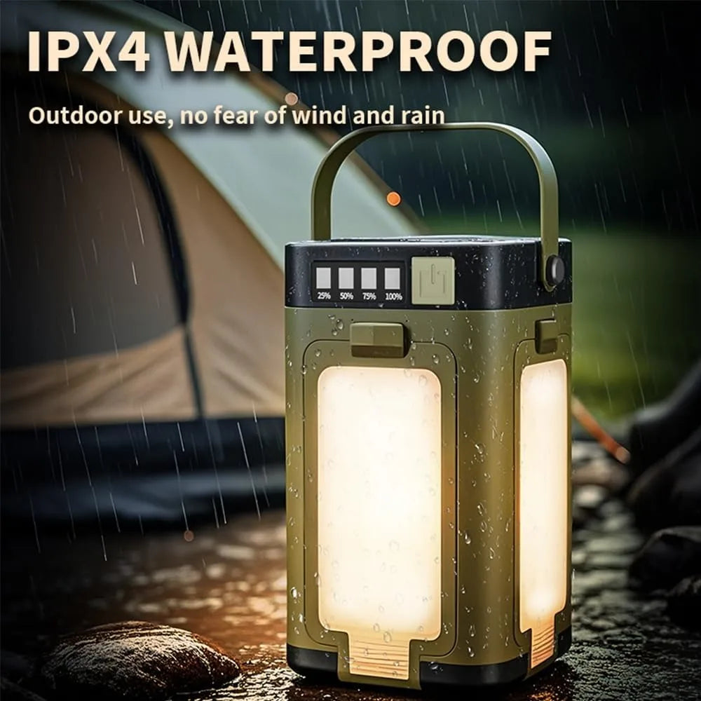 Multifunctional 4-Leaf Foldable Camping Lantern Solar Rechargeable Large Capacity Portable Outdoor Emergency Light Trekker Essentials
