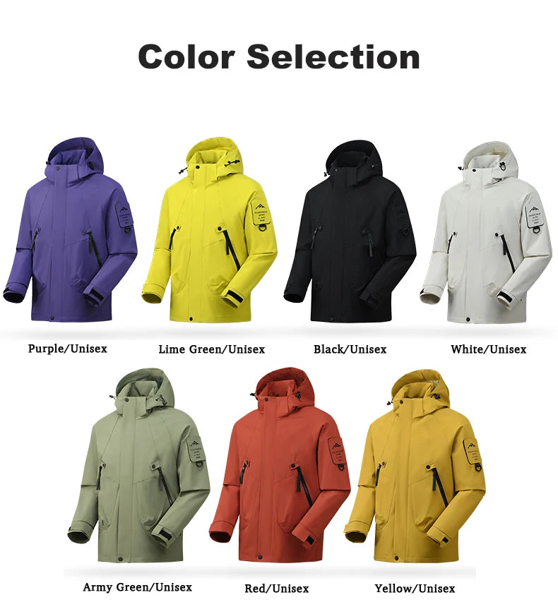 LNGXO Unisex Waterproof Outdoor Jacket Windbreaker Rain Coat for Climbing Hiking Camping Trekking Men Women Windproof Breathable Trekker Essentials