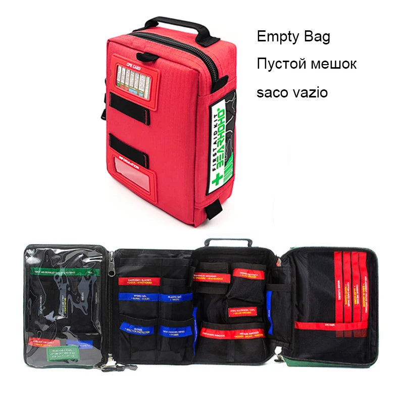 255-Piece First Aid Kit (or Empty Medical Bag) – Tactical Emergency Survival Kit for Camping, Travel & Home Trekker Essentials