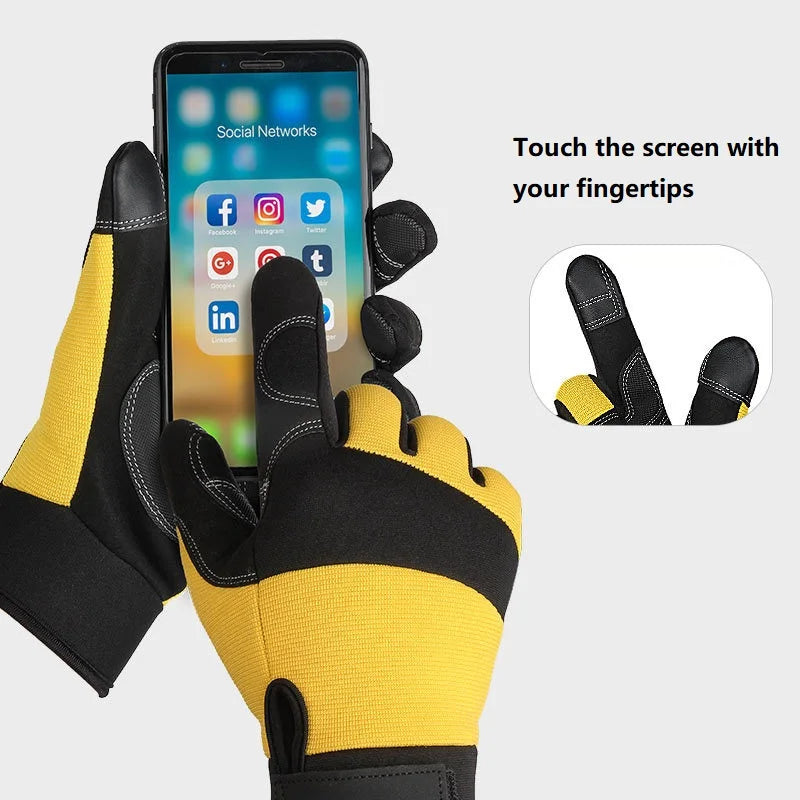 Outdoor Gloves Sports Full Finger Cowhide Rock Climbing Downhill Hiking Anti Slip Wear Resistant Ride Gloves Trekker Essentials