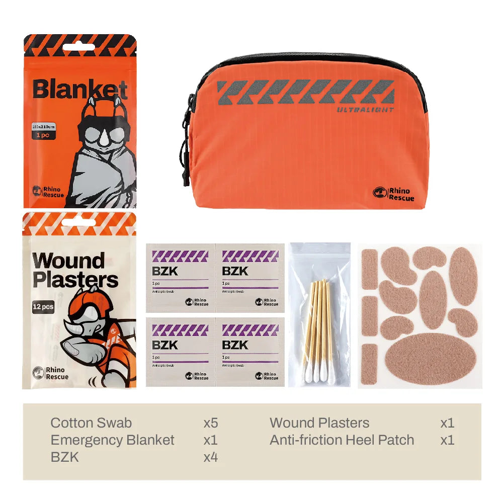 RHINO RESCUE Portable First Aid Kit – Lightweight Waterproof Emergency Kit for Hiking, Travel & Outdoor Use Trekker Essentials