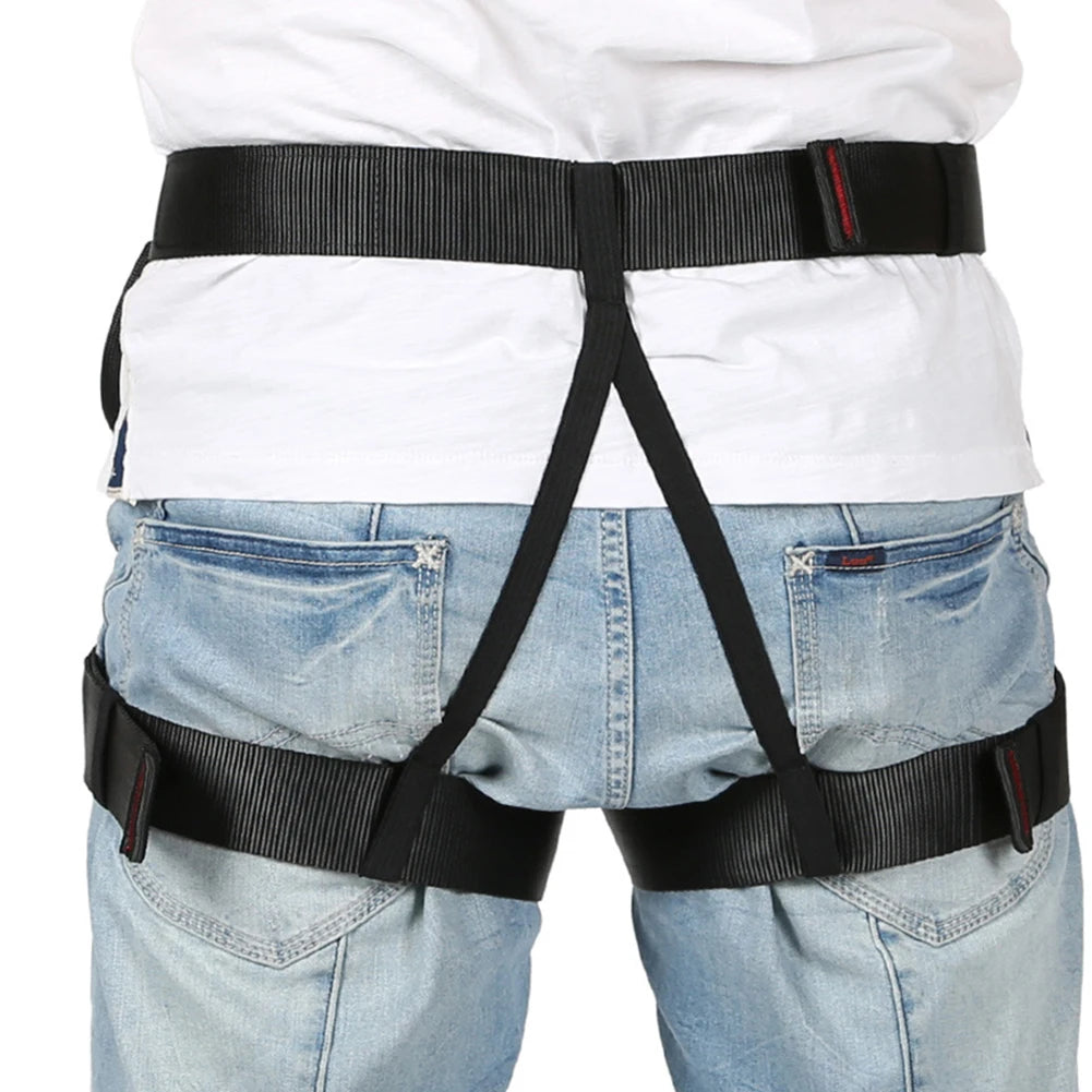 Professional Rock Climbing Harness - Adjustable Half Body Safety Belt for Mountaineering & Aerial Work