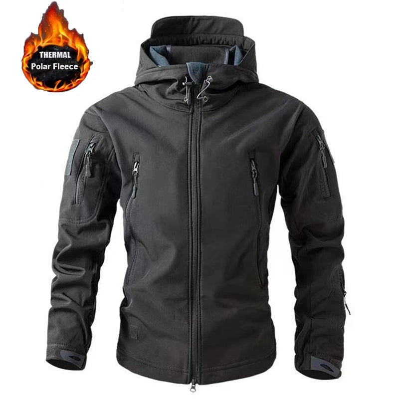 Men's Winter Autumn Softshell Fleece Jackets Waterproof Outdoor Fishing Hiking Hunting Thermal Camping Cargo Coats Warm M-5XL Trekker Essentials