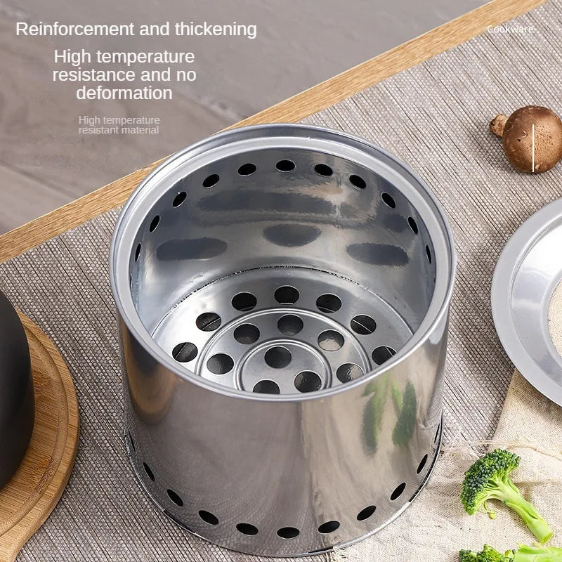 Multifunctional Stainless Steel Wood Stove | Portable Outdoor Heater & Barbecue Grill for Camping