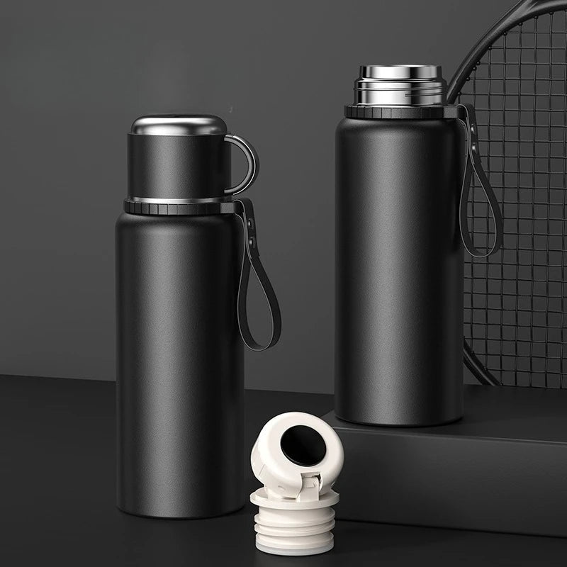 Smart Temperature Display Travel Thermos | 316 Stainless Steel Vacuum Insulated Coffee Mug with Tea Filter