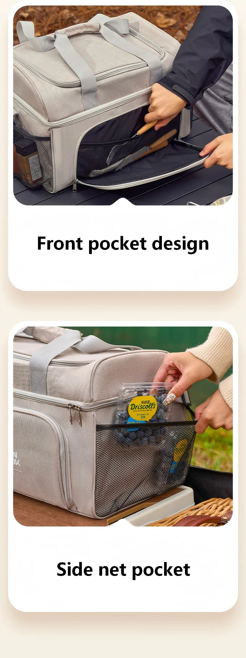 Outdoor camping bag, camping convenience hand-held insulated bag, sports outdoor, outdoor ice bag, large capacity insulated bag Trekker Essentials