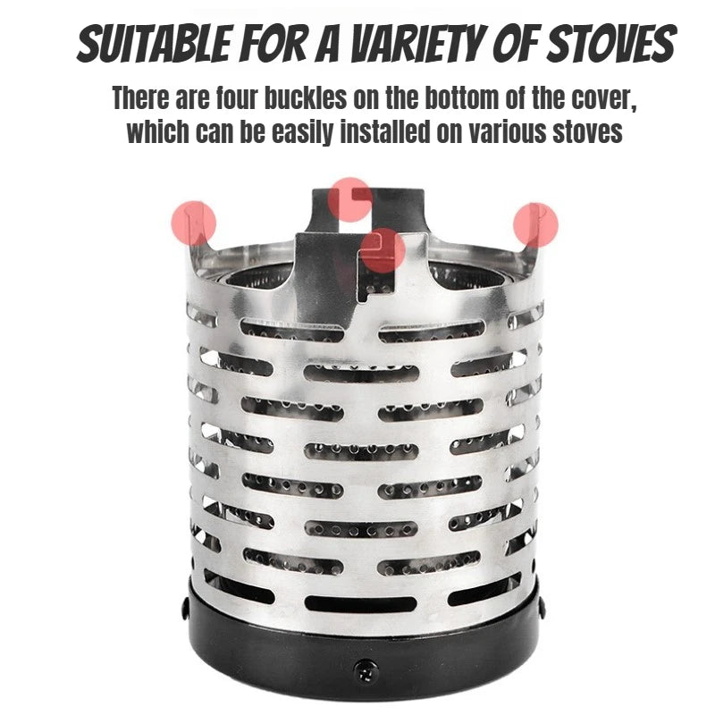 Portable Stainless Steel Camping Heater Hood | Mini Heat Deflector for Outdoor Gas Stove Warmth