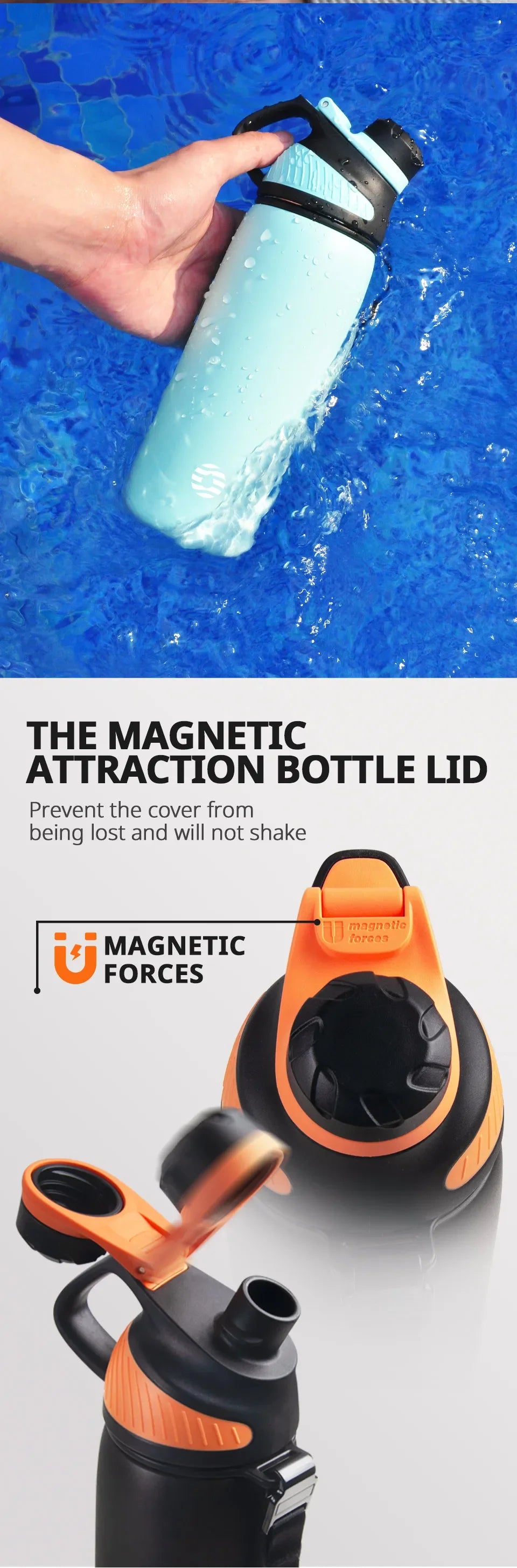 1500ml Stainless Steel Vacuum Flask | Magnetic Lid Insulated Water Bottle for Sports & Outdoor Use