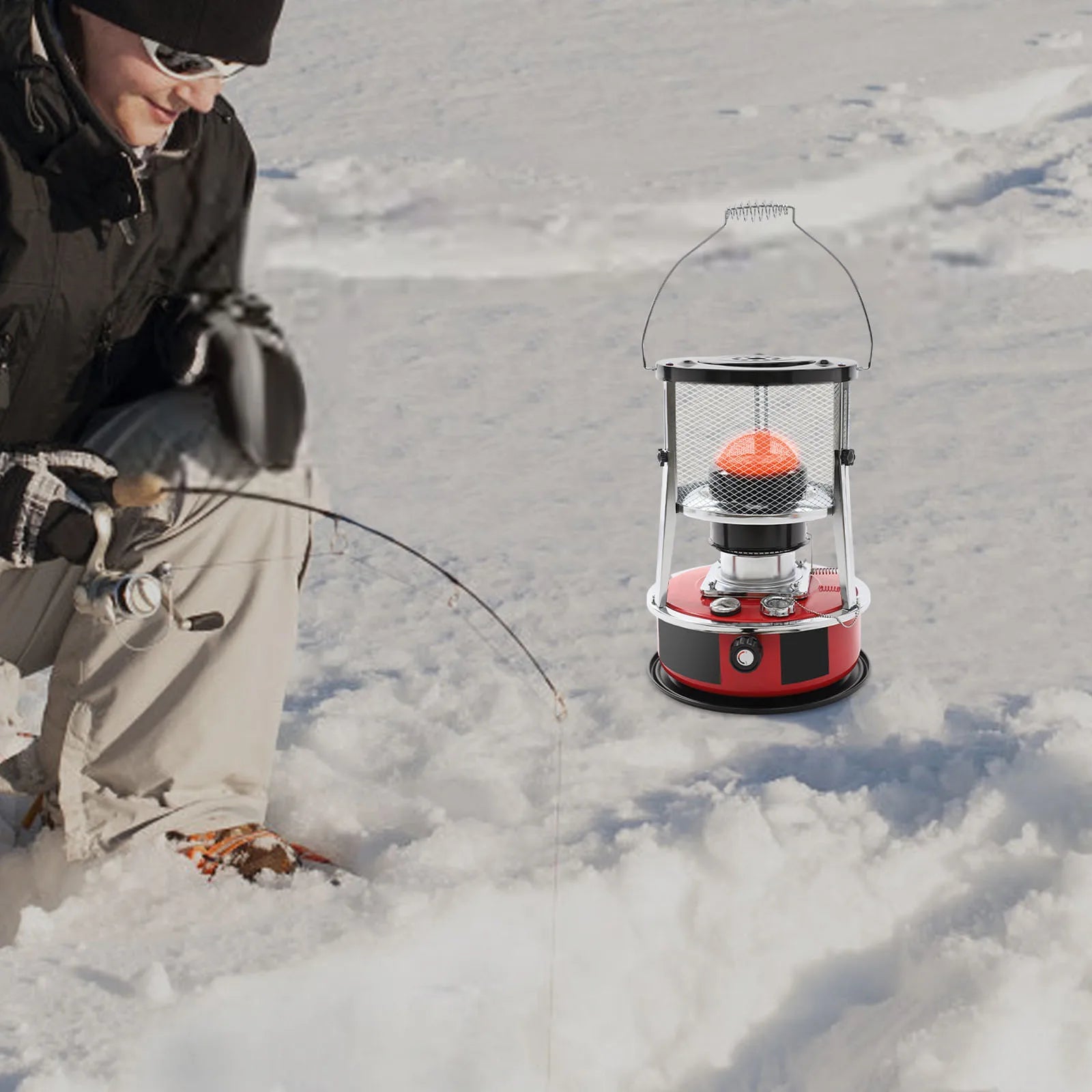 Portable Kerosene Heater with Adjustable Height, 5.2L Tank & 8000 BTU Output for Outdoor and Indoor Use