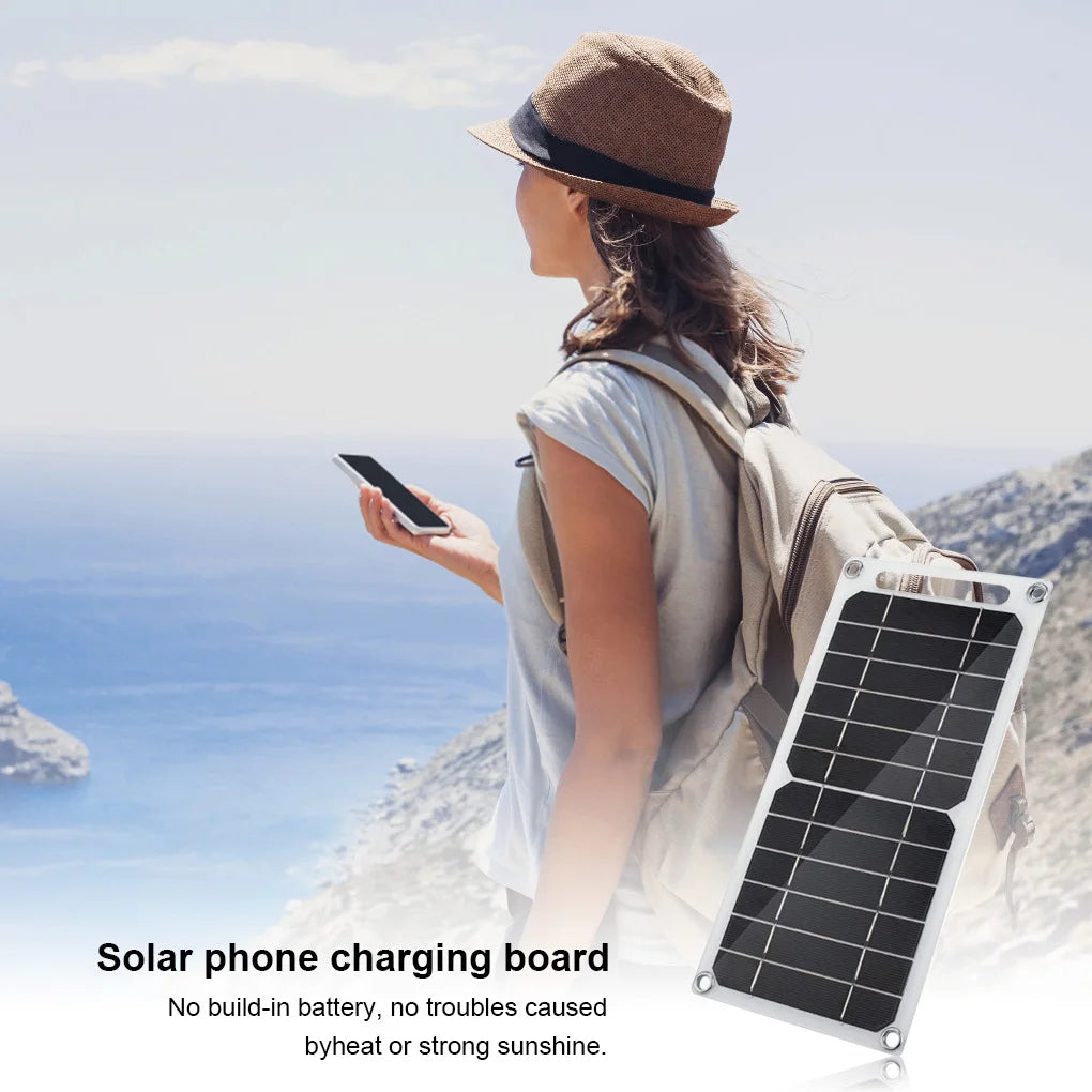 Outdoor USB Solar Panel Waterproof 5V High Power Portable Solar Charger for Mobile Phones - Ideal for Hiking and Camping