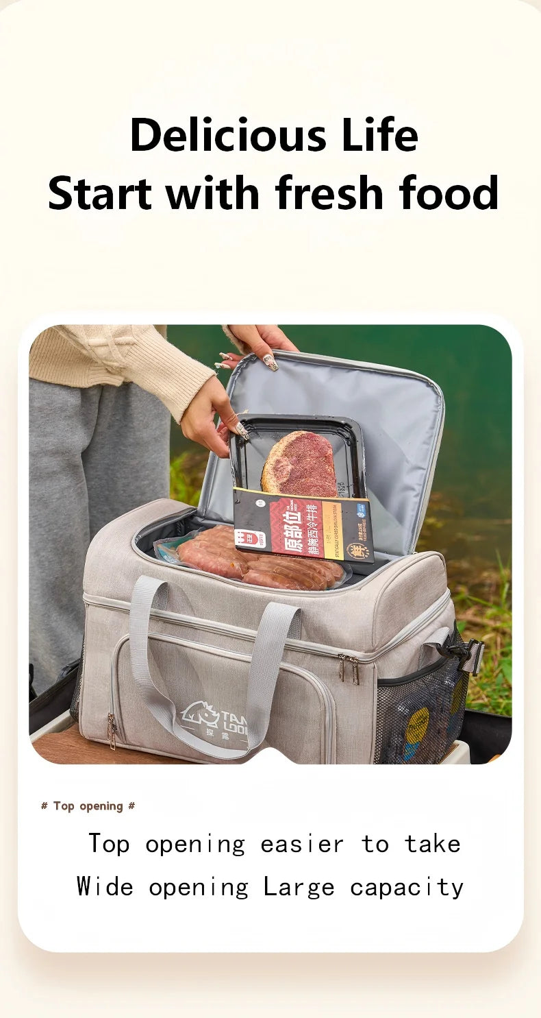 Outdoor camping bag, camping convenience hand-held insulated bag, sports outdoor, outdoor ice bag, large capacity insulated bag Trekker Essentials