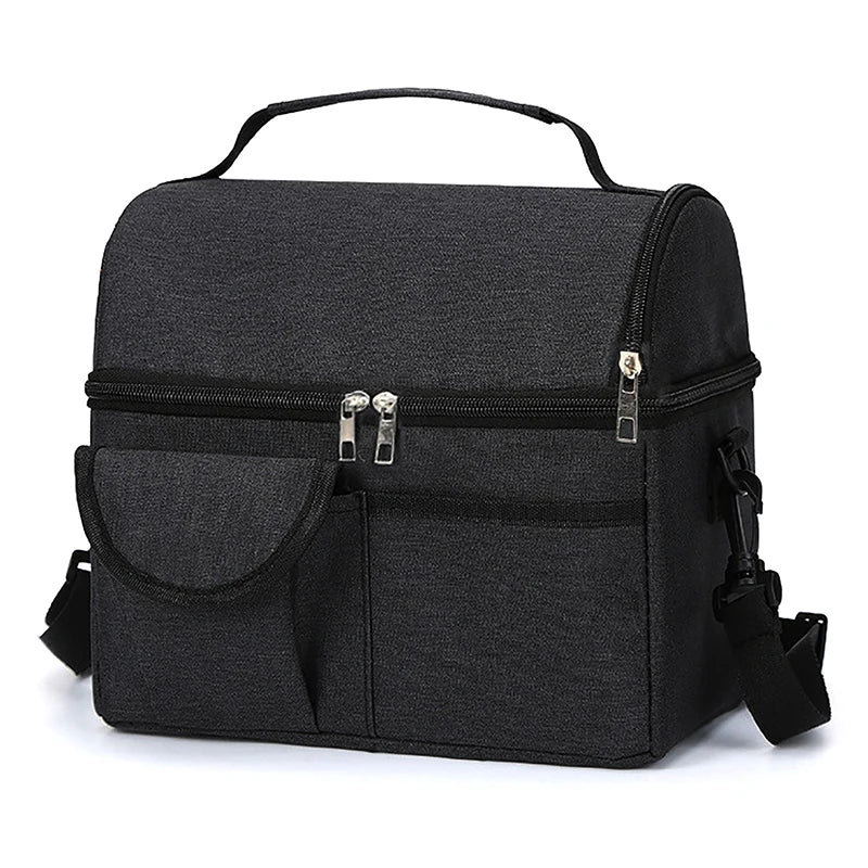 Large Leak-Proof Insulated Cooler Bag – Dual Compartment Lunch Tote for Camping & Travel