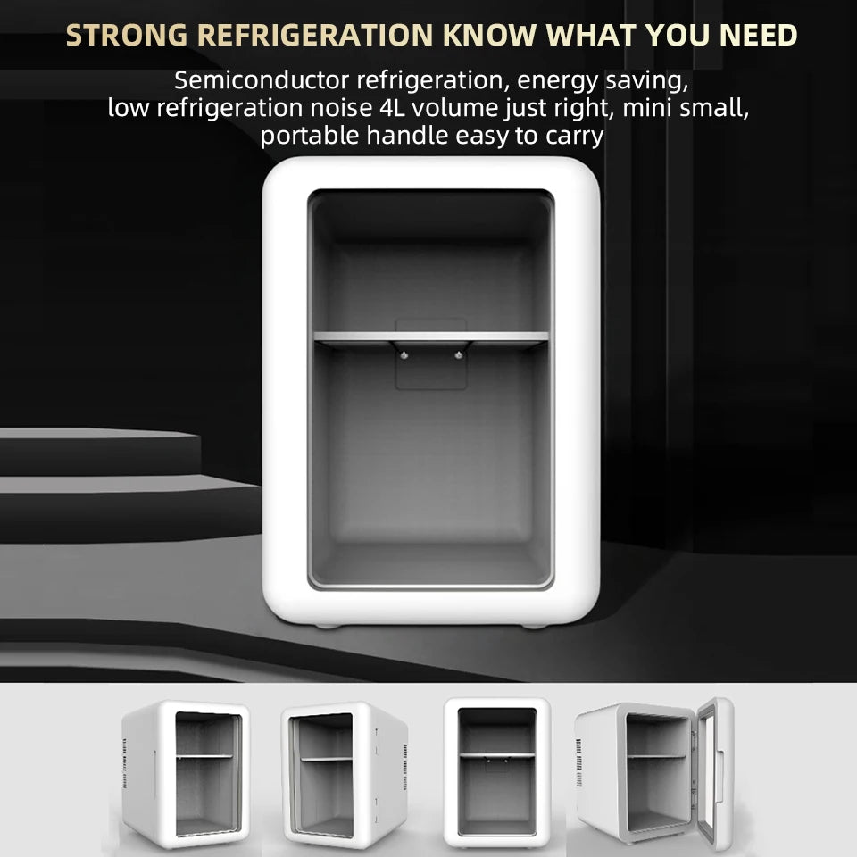 E-ACE 4L Car Refrigerator Mini Fridge Freezer Car & Home Use Portable Compressor Cooler Ice Box for Camping Summer Essential Trekker Essentials