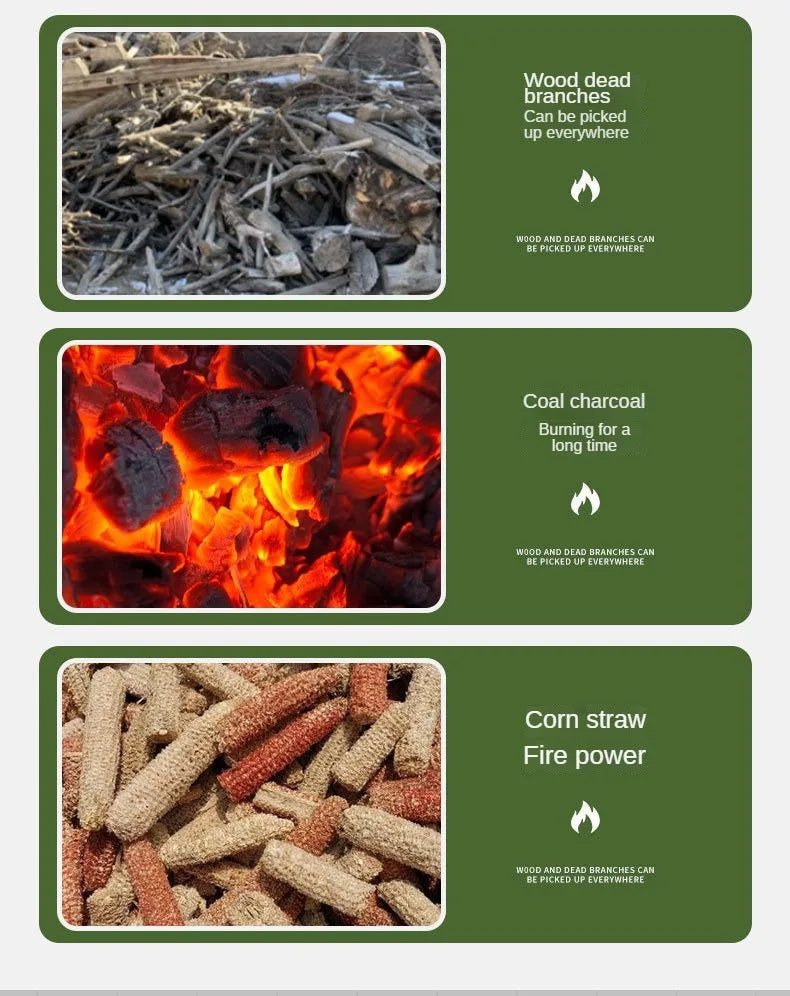 Multifunctional Stainless Steel Wood Stove | Portable Outdoor Heater & Barbecue Grill for Camping