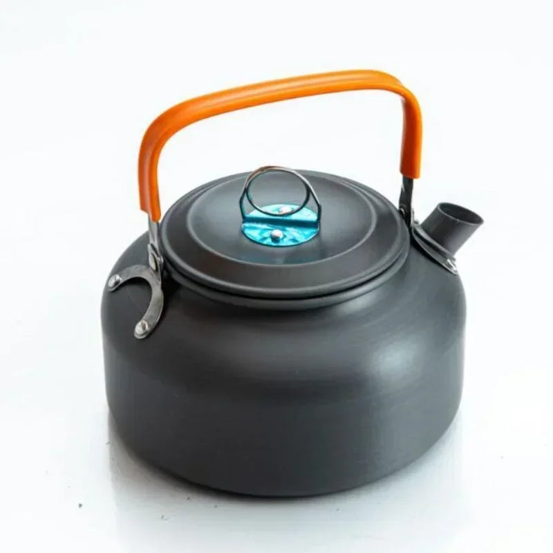 Compact Nonstick Camping Cookware Set with Foldable Handles for Backpacking