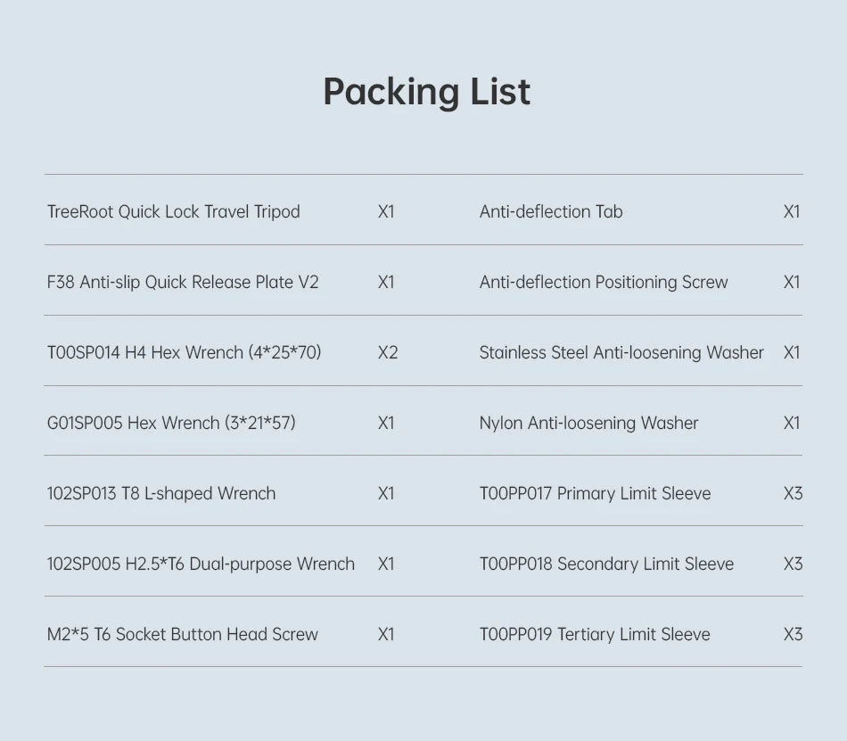 Trípode de viaje de fibra de carbono - Trípode profesional de bloqueo rápido con montura F38