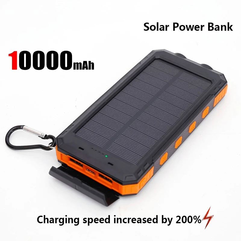 50000mAh Solar Power Bank – Portable Fast Charging External Battery with LED Flashlight & Digital Display Trekker Essentials