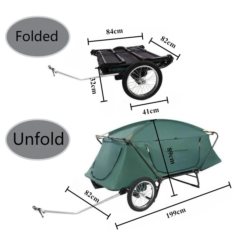 Single-Person Cycling & Hiking Trailer Tent – Automatic Pop-Up Camping Tent for Overnight Adventures Trekker Essentials