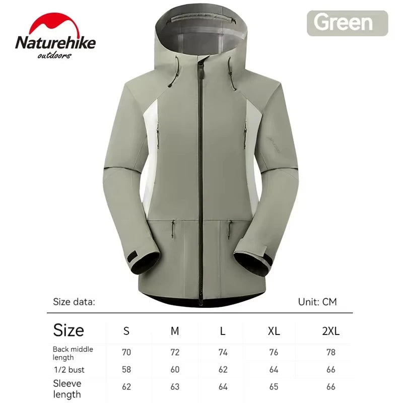 Naturehike Waterproof Hooded Jacket Hiking Hardshell Coat Camping Windbreaker Fishing Raincoat Patchwork Outer Protective Layer Trekker Essentials