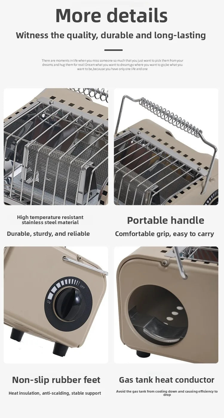 Portable 1200W Outdoor Gas Heater Stove – Smokeless Camping & Picnic Heater