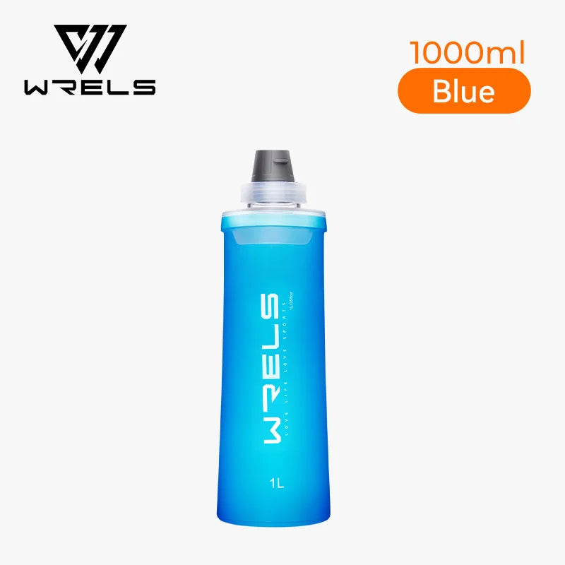 WRELS Soft Water Bottle with Filter Ultralight Collapsible Water Filter Bottle Hydrapak Soft Flask for Hiking Camping Backpack Trekker Essentials