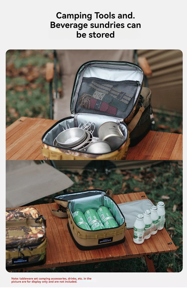 1 black/brown/Army green/camo optional camping insulated outdoor camping bowl cup storage bag Trekker Essentials