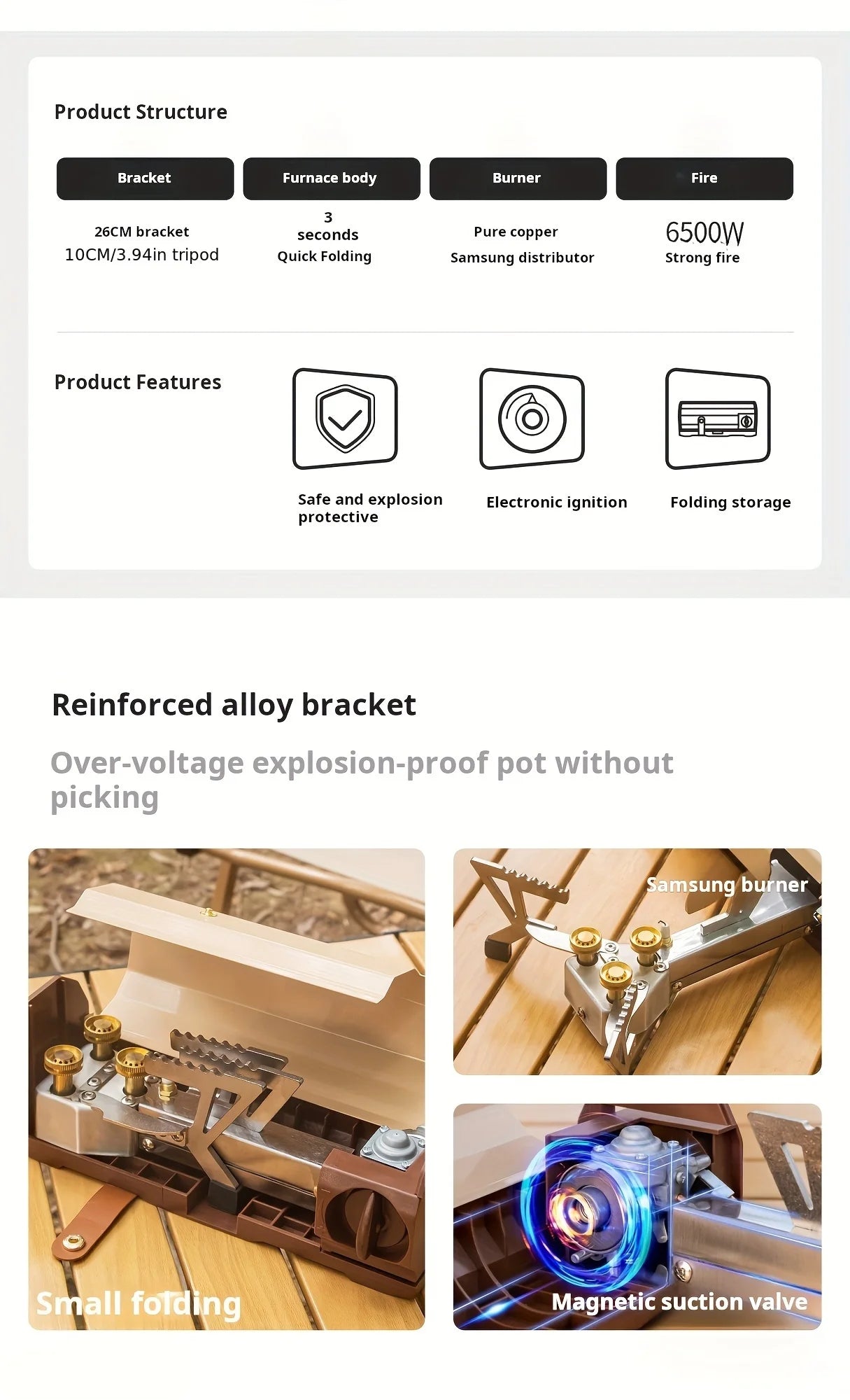 Portable Folding Cassette Gas Stove – Compact Outdoor Cooker for Camping & Hiking