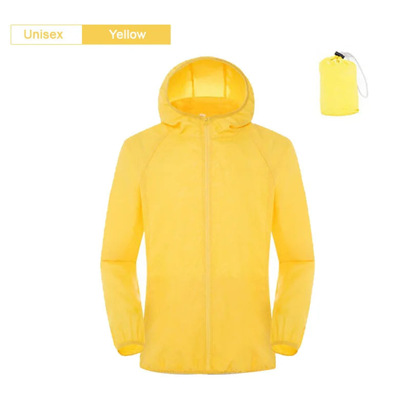Camping Waterproof Jacket Men Women Windbreaker Men Raincoat Rain Jacket Men Waterproof Hiking Climbing Clothes Sun Protection Trekker Essentials