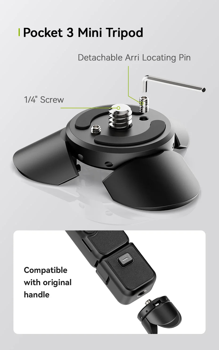 Kit de mini trípode Ulanzi Pocket 3 para DJI Osmo Pocket 3 - PK-08 + PK-11