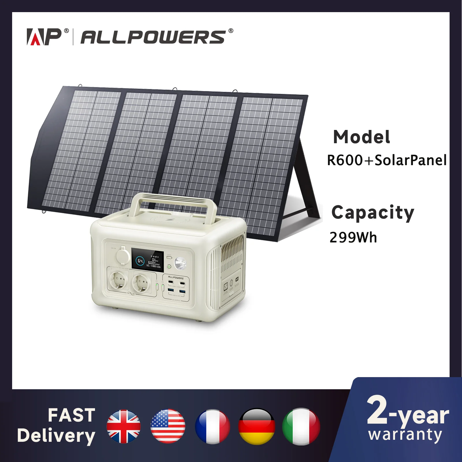 Portable Power Station – 299Wh Solar Generator with 600W Pure Sine Wave Output Trekker Essentials