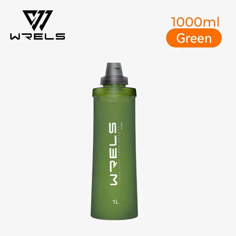 WRELS Soft Water Bottle with Filter Ultralight Collapsible Water Filter Bottle Hydrapak Soft Flask for Hiking Camping Backpack Trekker Essentials