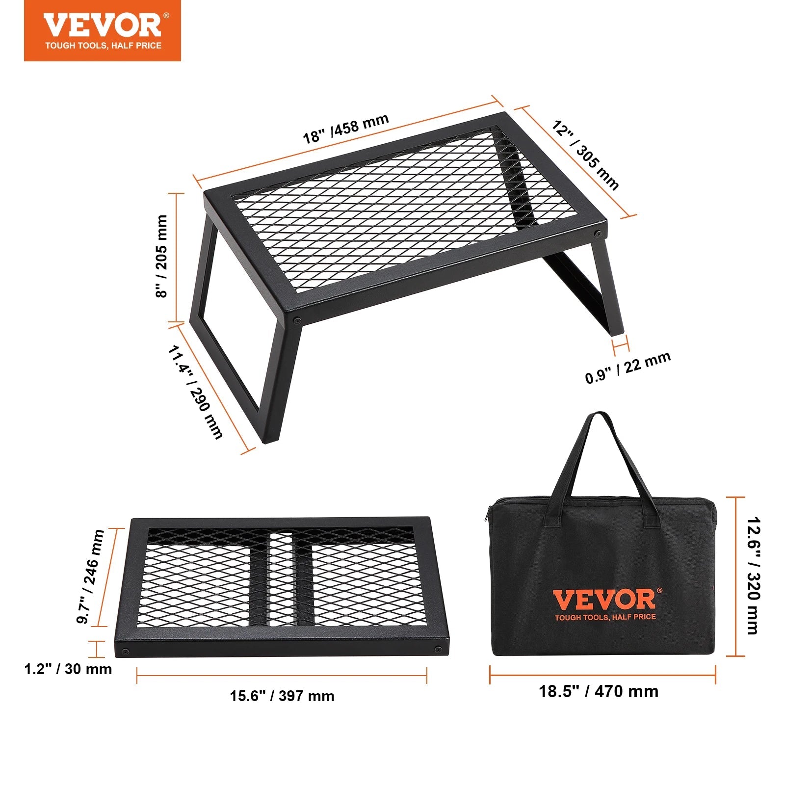 SucceBuy 18/24in Barbecue Charcoal Grill Outdoor Home Appliance for Outdoor Cooking Camping Picnics Beach Trekker Essentials