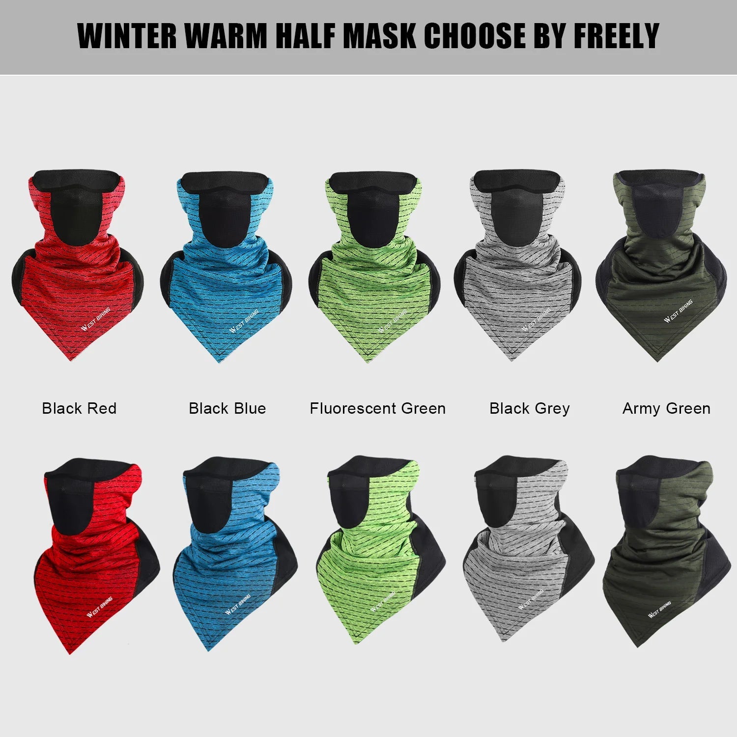 WEST BIKING Winter Windproof Ski Warm Mask Fleece Running Fishing Hiking Scarf Cycling Motorcycle Neck Warmer Thermal Sport Gear Trekker Essentials