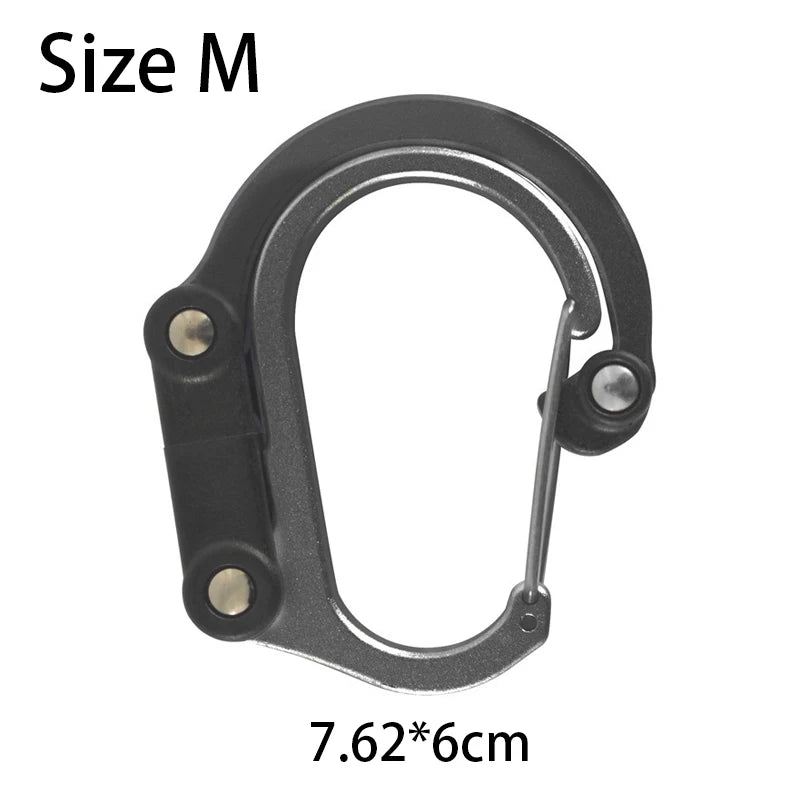 Multifunctional Hybrid Gear Clip Carabiner 360 Degree Rotating Hook Strong Buckle Camping Hiking Travel Backpack Outdoor Gadget Trekker Essentials