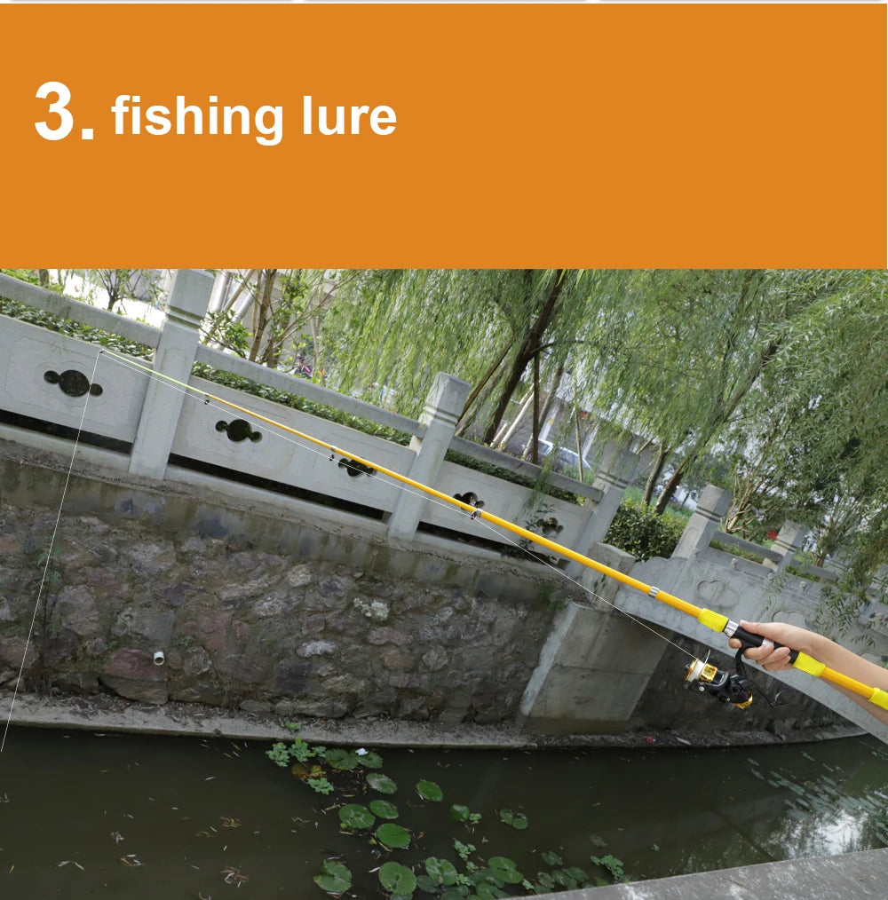 FTK Telescopic Fishing Rod & Reel Combo - 1.8/2.1m Carbon Fiber Pole with Full Kit