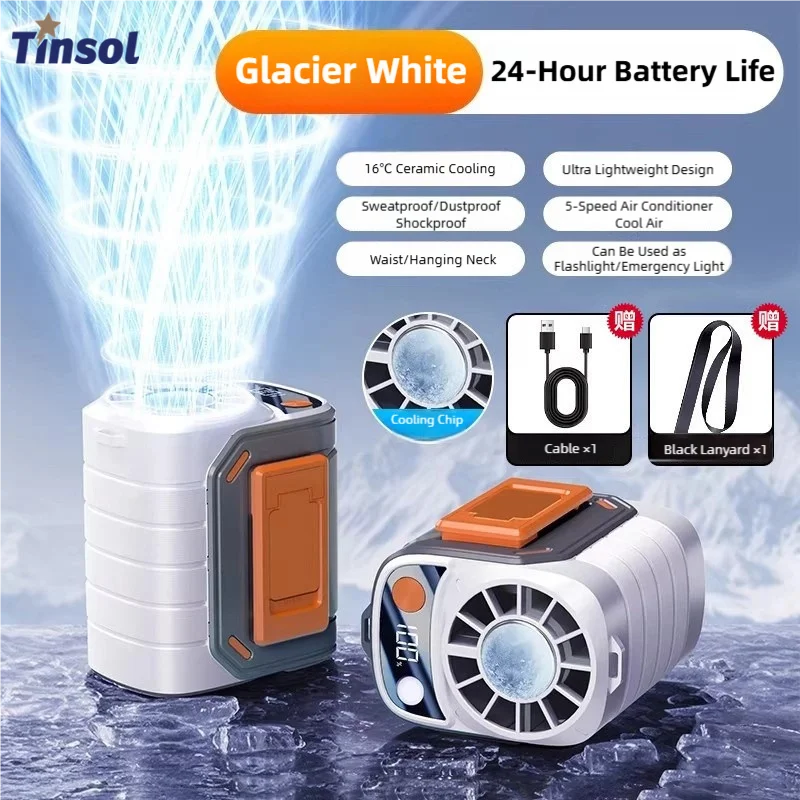 TINSOL New Portable Waist Fan with USB Charging Long Battery Life and Clamp Design for Outdoor Construction and Summer Use Trekker Essentials